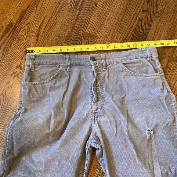 RARE‎ Levis Corduroy Pants VTG 70s 519 USA Made 38x30 Gray Talon "Blank" Tab - Picture 6 of 15
